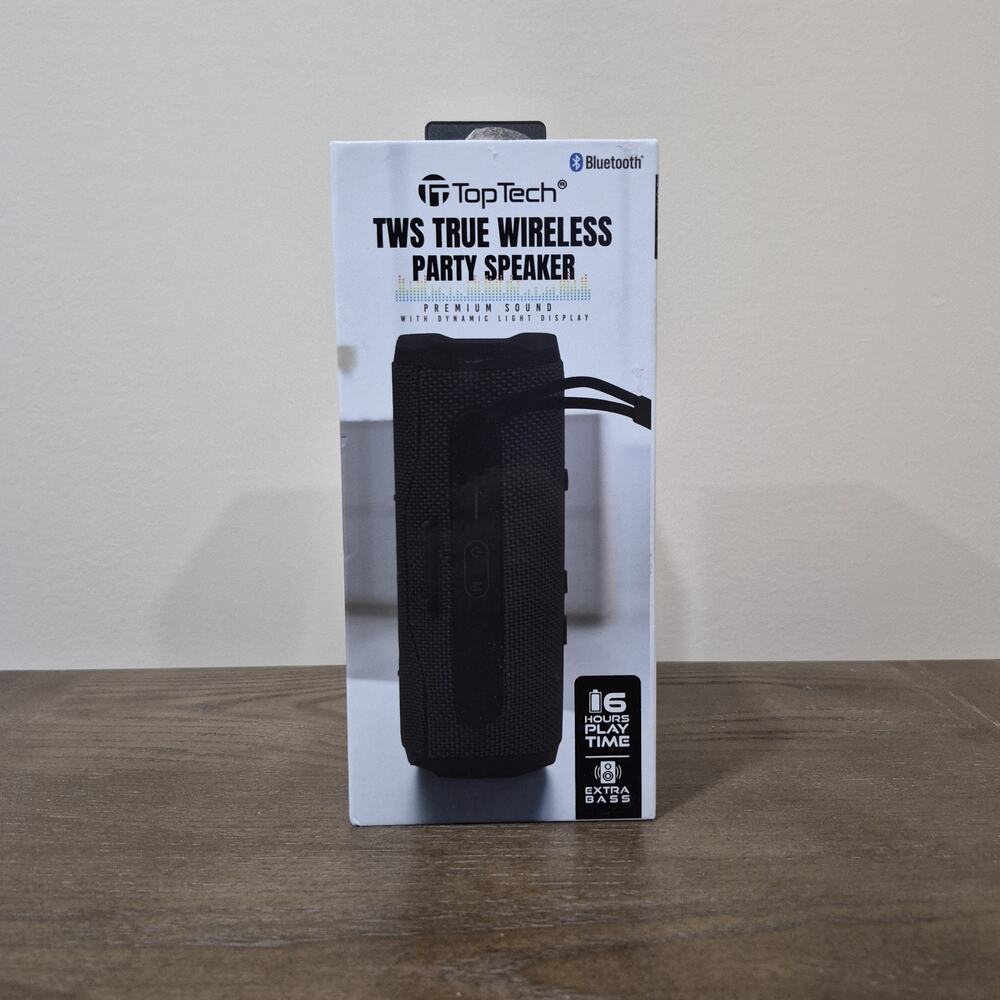 TopTech TWS True Wireless Party Speaker – Bluetooth, Extra Bass, 16hr Playtime
